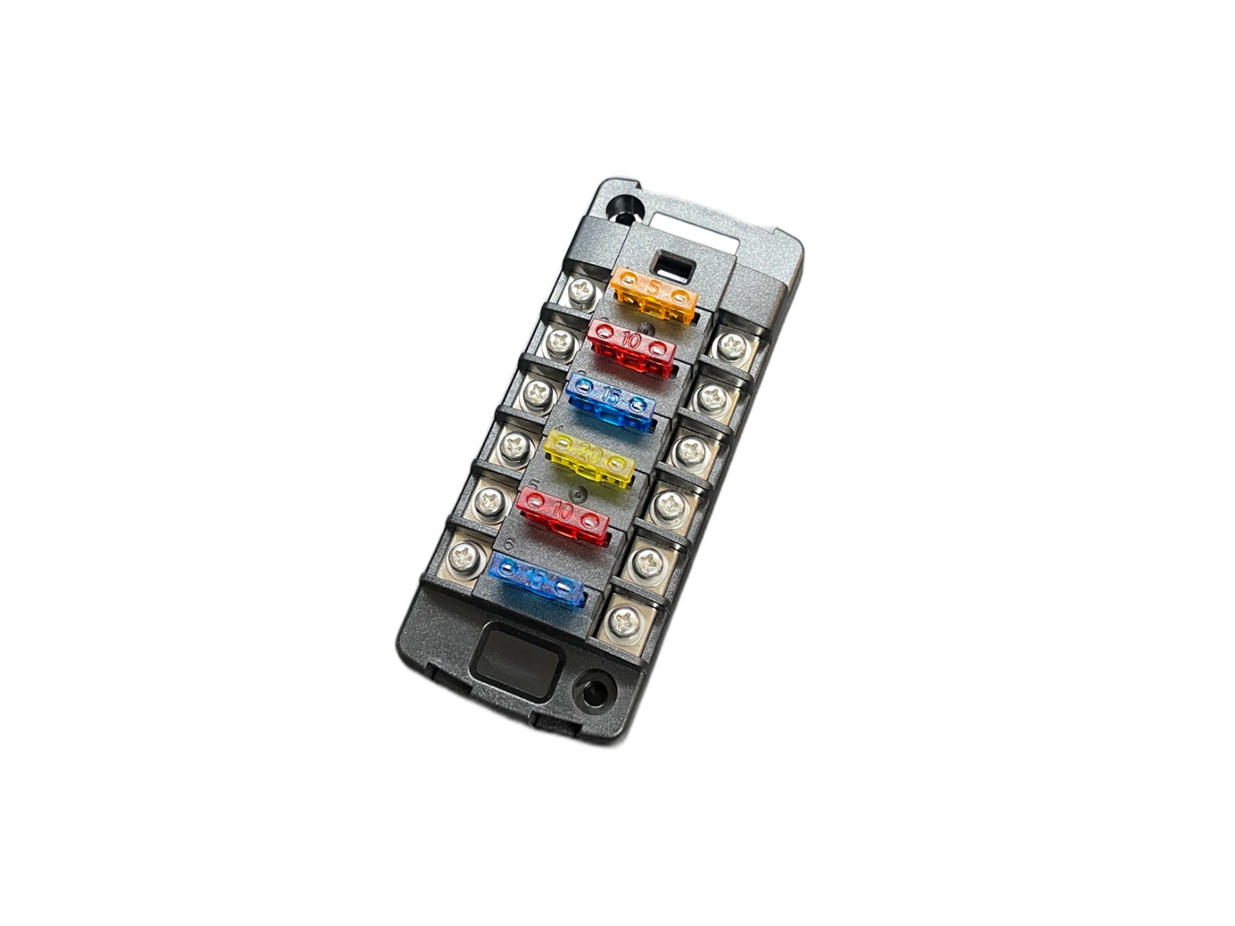 6 Circuit Independent Fuse Block Standard Blade with Cover