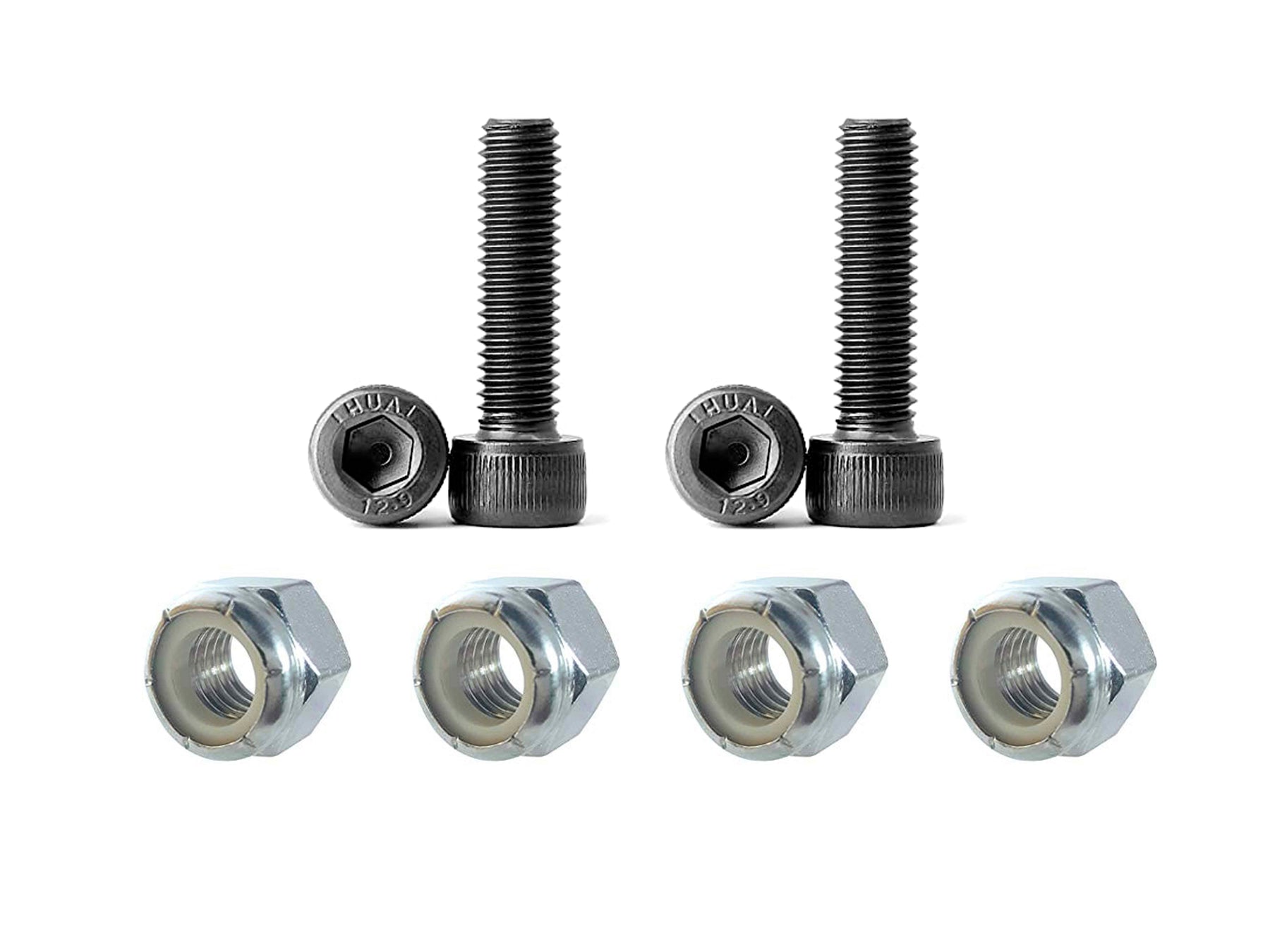 Stainless steel socket head Allen screws w/nylon lock nuts (pack of four)